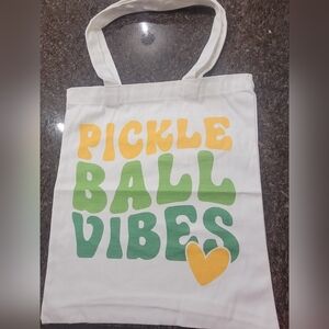 Pickleball Vibes Canvas Tote Bag NWT